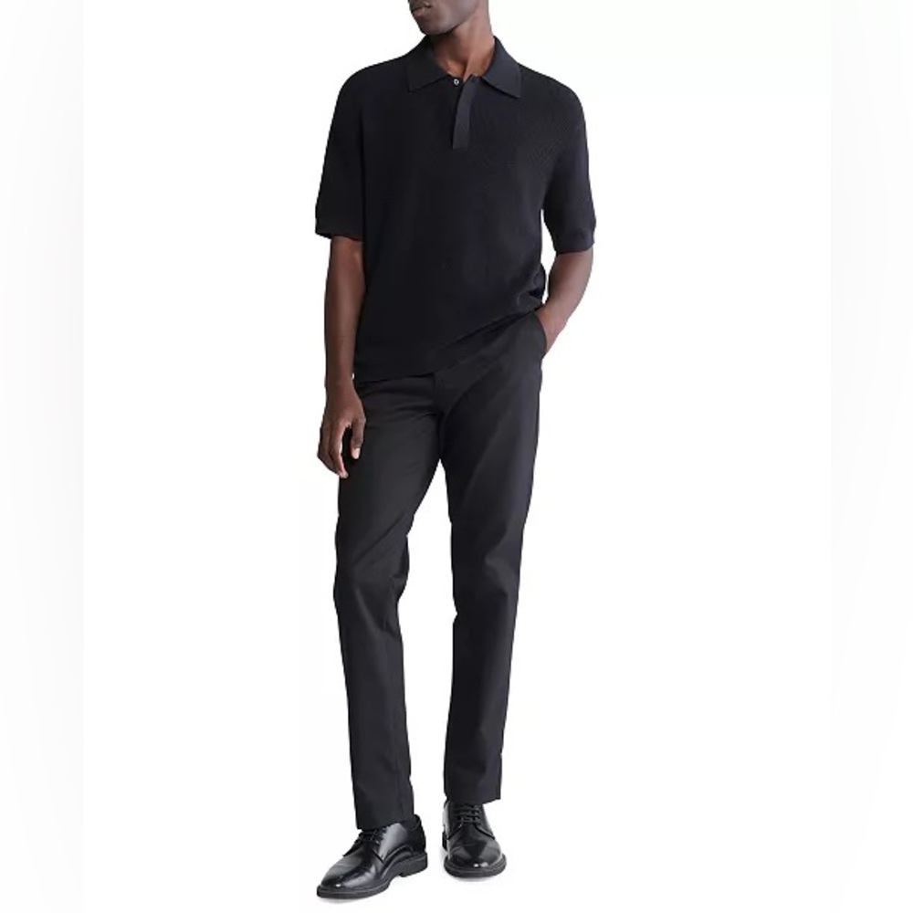 Calvin Klein Men's Waffle-Knit Polo Shirt - Picture 4 of 7